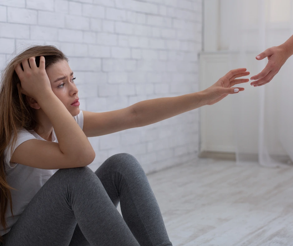 ayudando persona depresiva